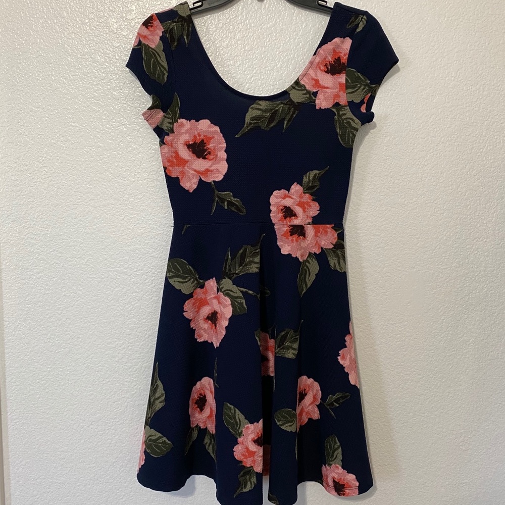 Iris Navy Blue flower dress